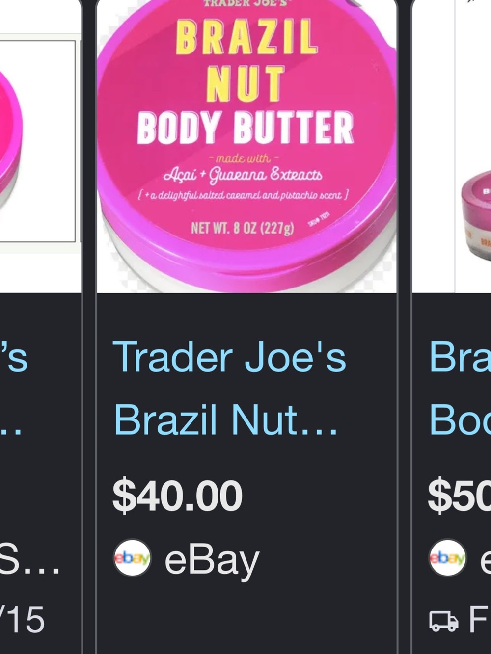 TRADER JOES ~ Brazil Nut Body Butter - CACAY OIL body Butter ~ Peptides $75+ - Picture 9 of 9
